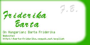 friderika barta business card